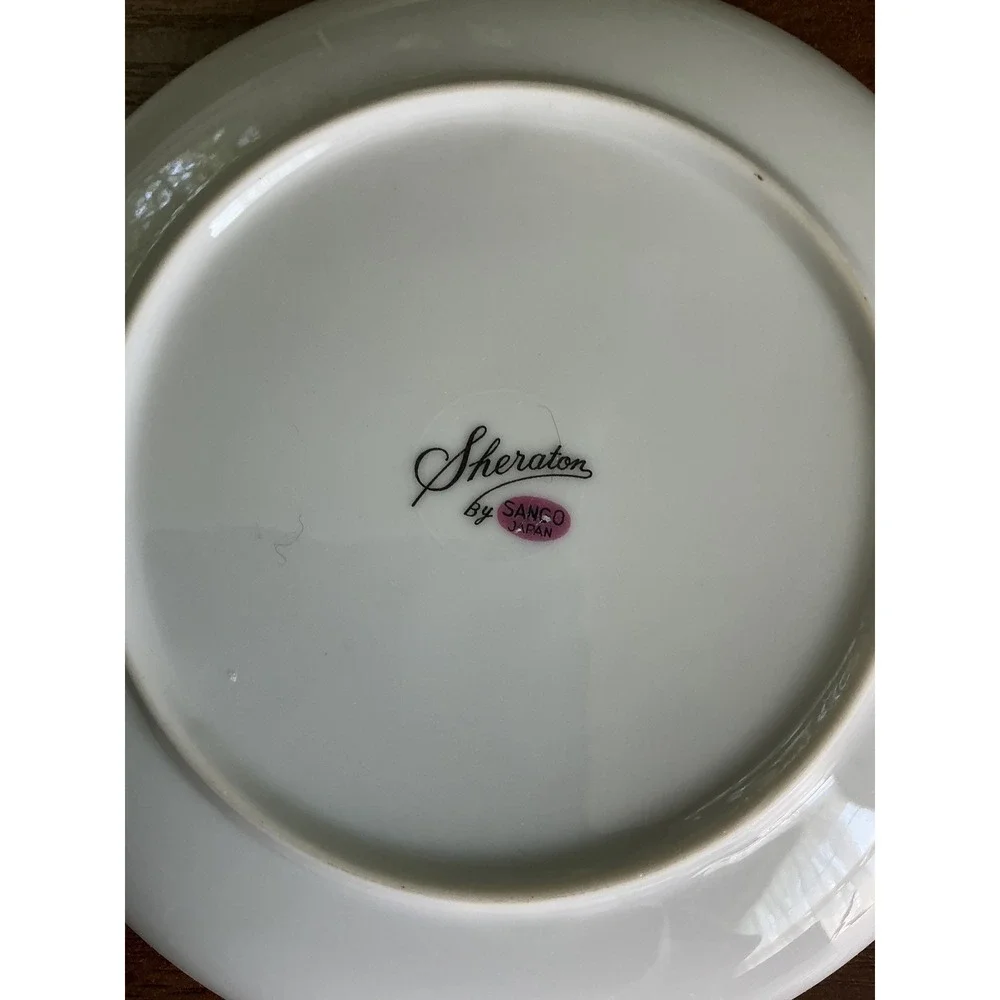 Sango Pinecone Dessert Plates, Set of 4, Vintage Nature-Inspired China